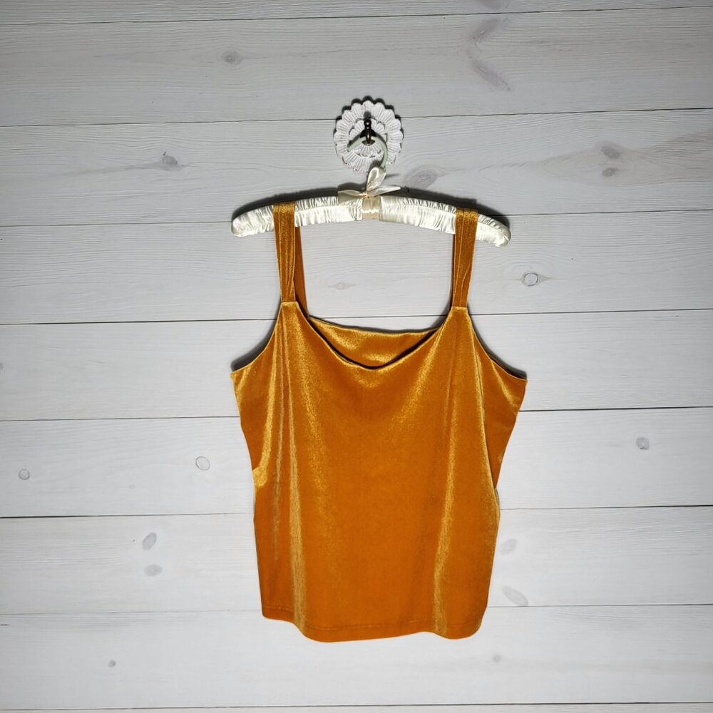 Old Navy Velvet Velour Tank Top Orange L.